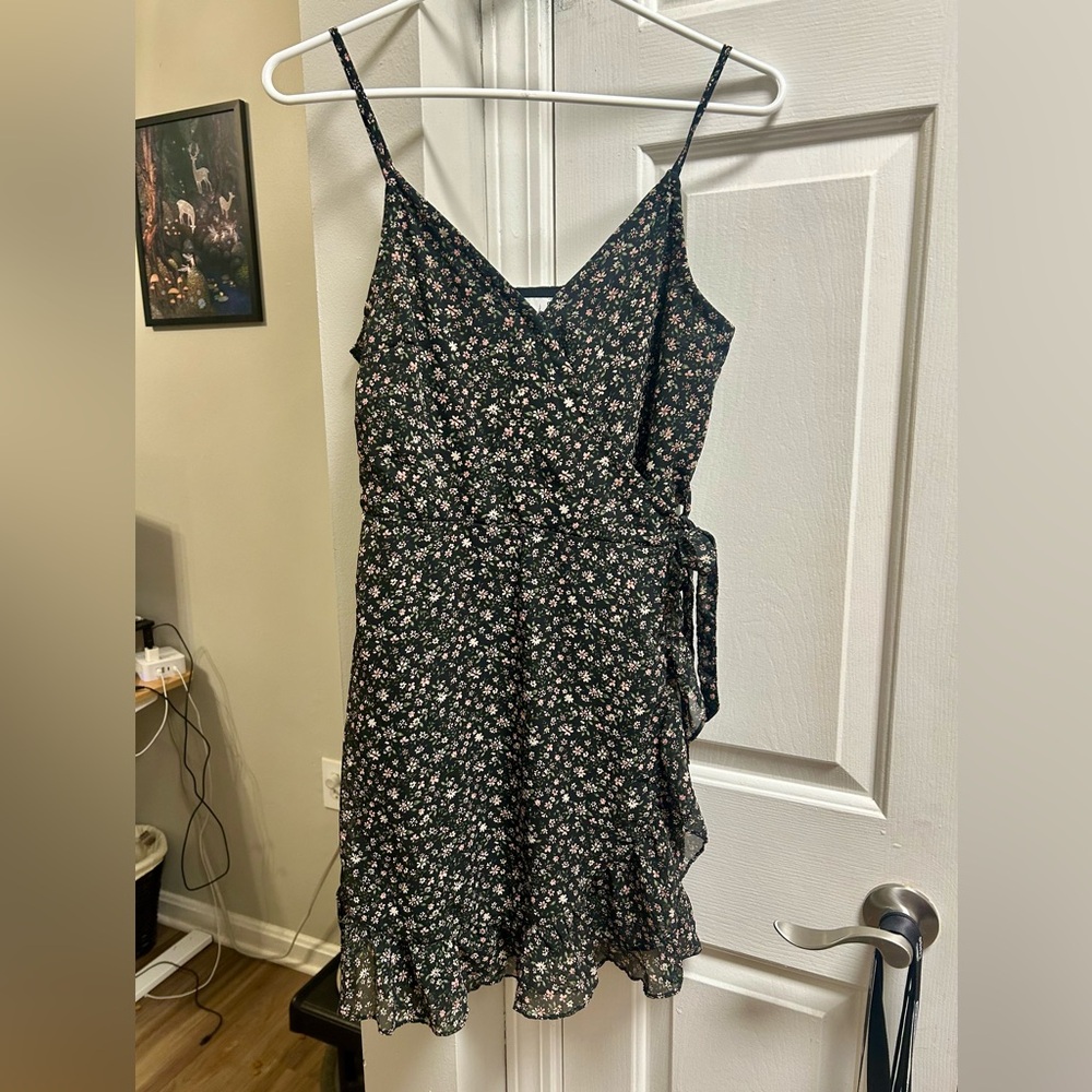 Hollister Black Floral Mini Dress